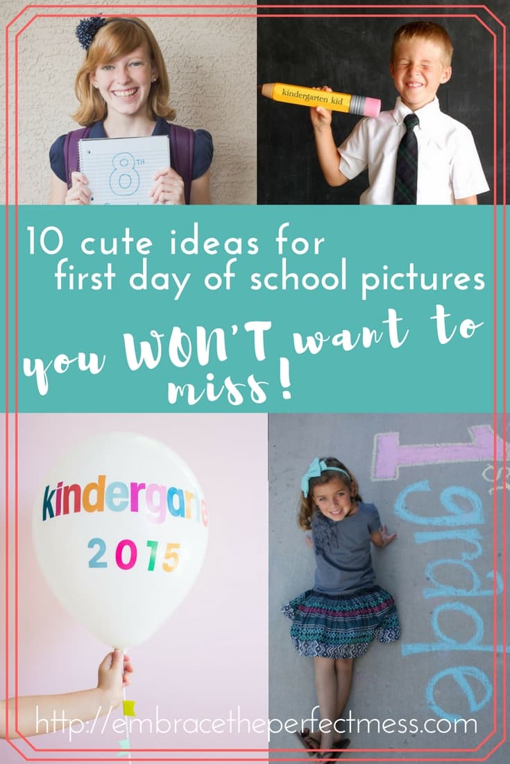 These are the cutest ideas for first day of school pictures! I can't believe we are already thinking about back to school photos. Seems like summer just started!