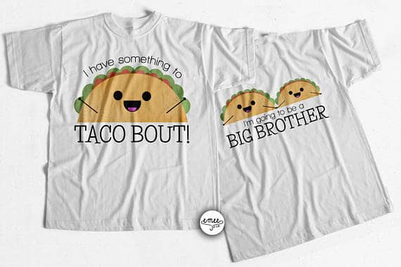 These big brother and sister shirts are the perfect way to announce a new baby in the family, or a sweet gift for big bro and sis when the baby arrives!