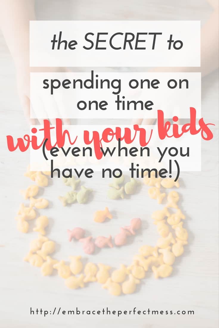 These ideas for spending one on one time with kids will help you manage to get that special time in even if it feels like you have no time!