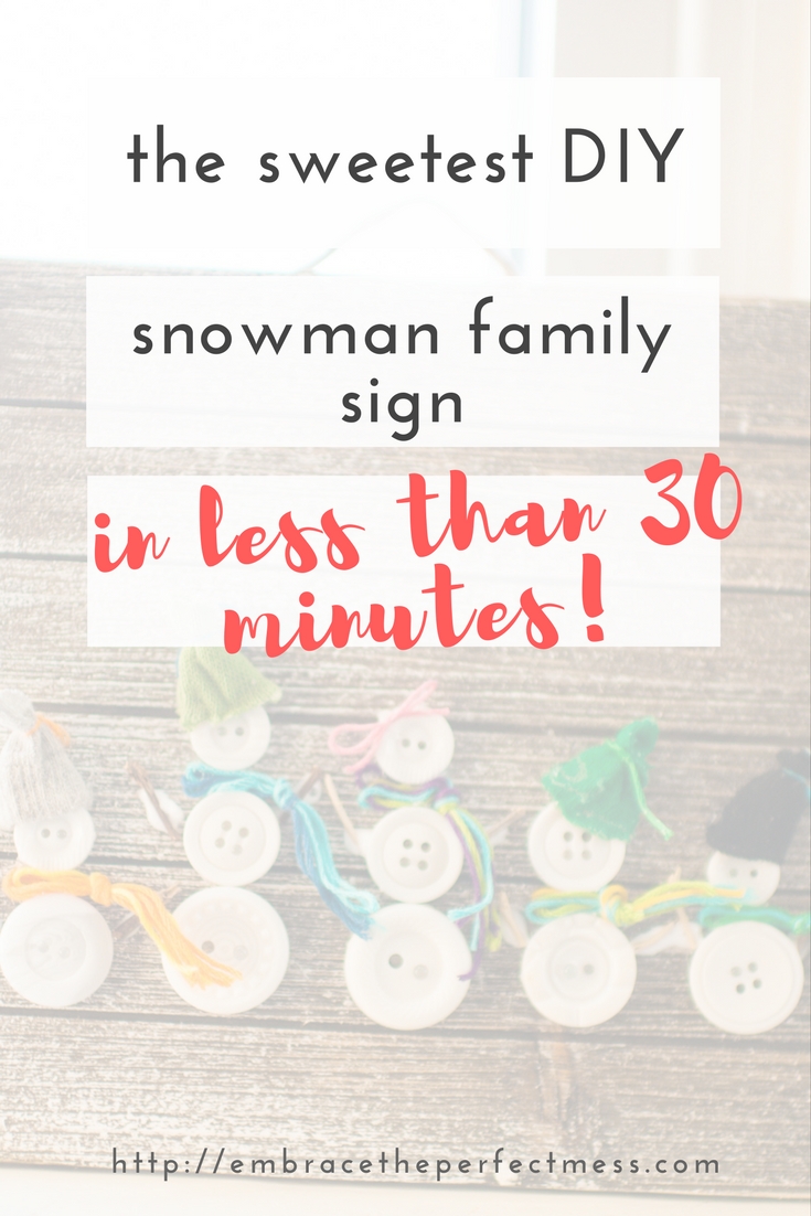 This sweet DIY snowman family sign is so cute, and would make a great gift for anyone! It was fun to make, and so simple.