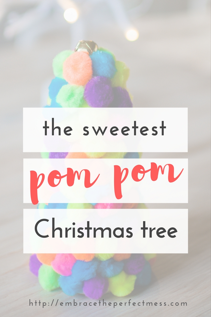 This is the cutest dollar store pom pom tree.  It's super fun, and quick to make. It's a perfect craft to make with kids or on your own.