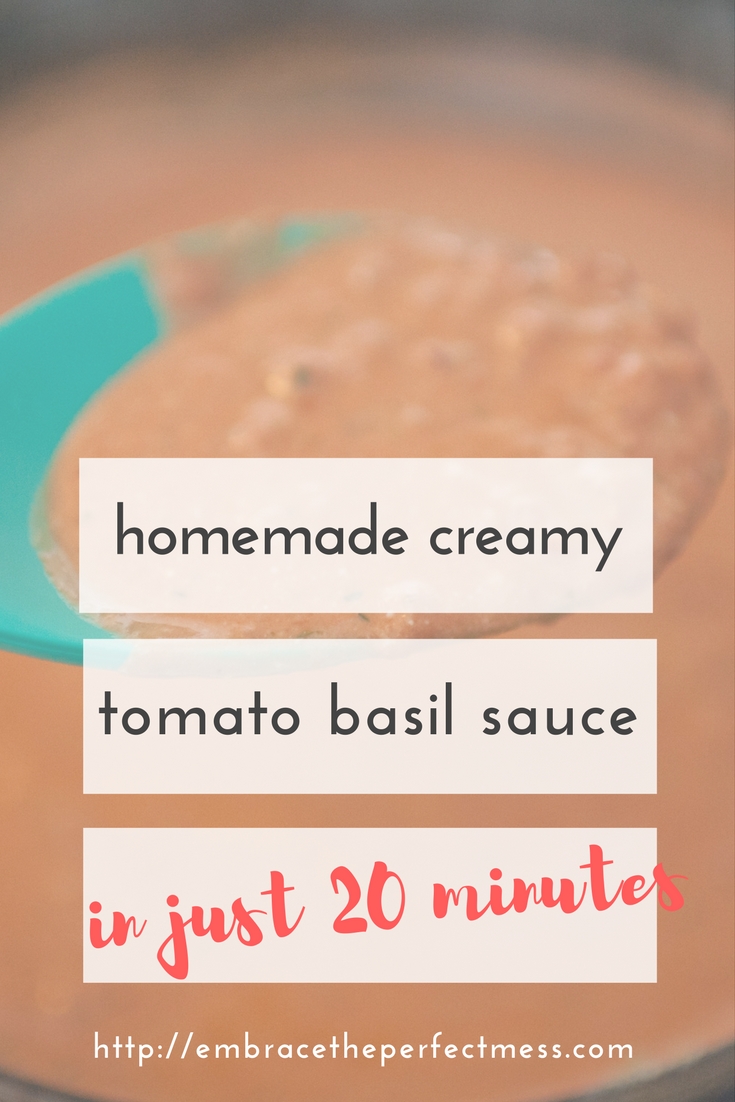 This creamy tomato basil sauce is so tasty, full of delicious ingredients, and still only takes 20 minutes to make.